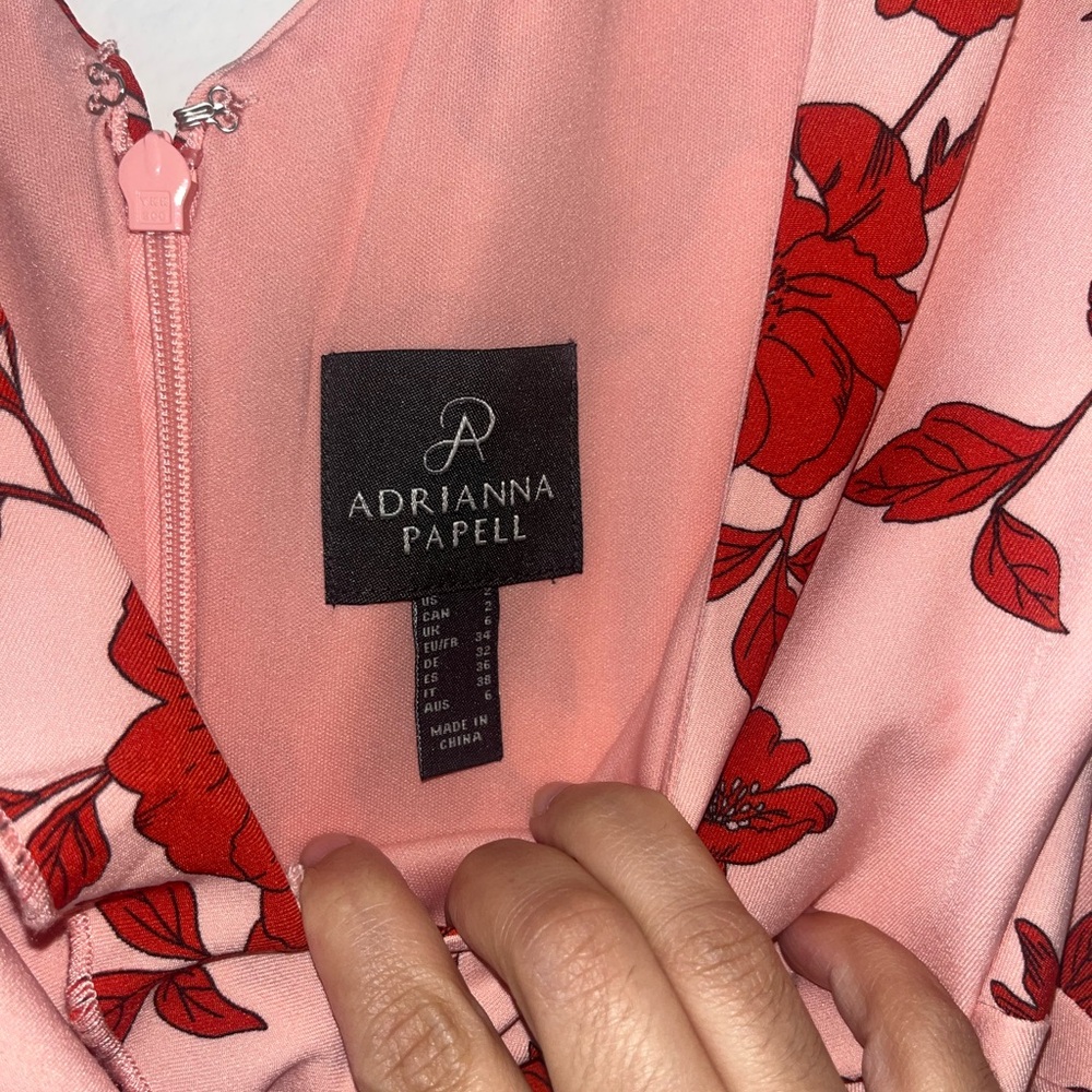 Adrianna Papell Living Blooms‎ Ruffle Flare Midi Floral Dress Size 2 - Picture 6 of 9